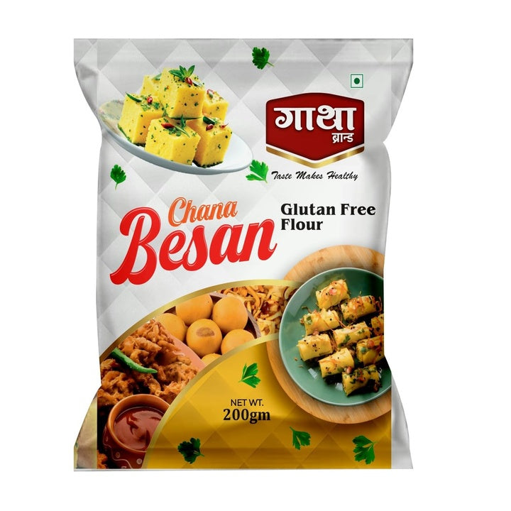 Gatha Besan (Gram Flour) 100 GM Each (pack of 5) – 100% Pure Chana Dal Flour | Finely Ground | No Preservatives, No Chemicals | Ideal for Pakora, Sweets & Daily Cooking