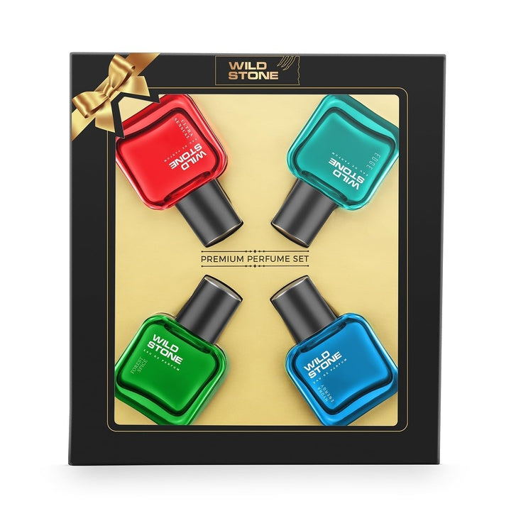 Wild Stone Edge, Forest Spice, Hydra Energy and Ultra Sensual Perfume Combo for Men, Long Lasting Smell | Pack of 4 (30ml each) | Rakhi gift for men