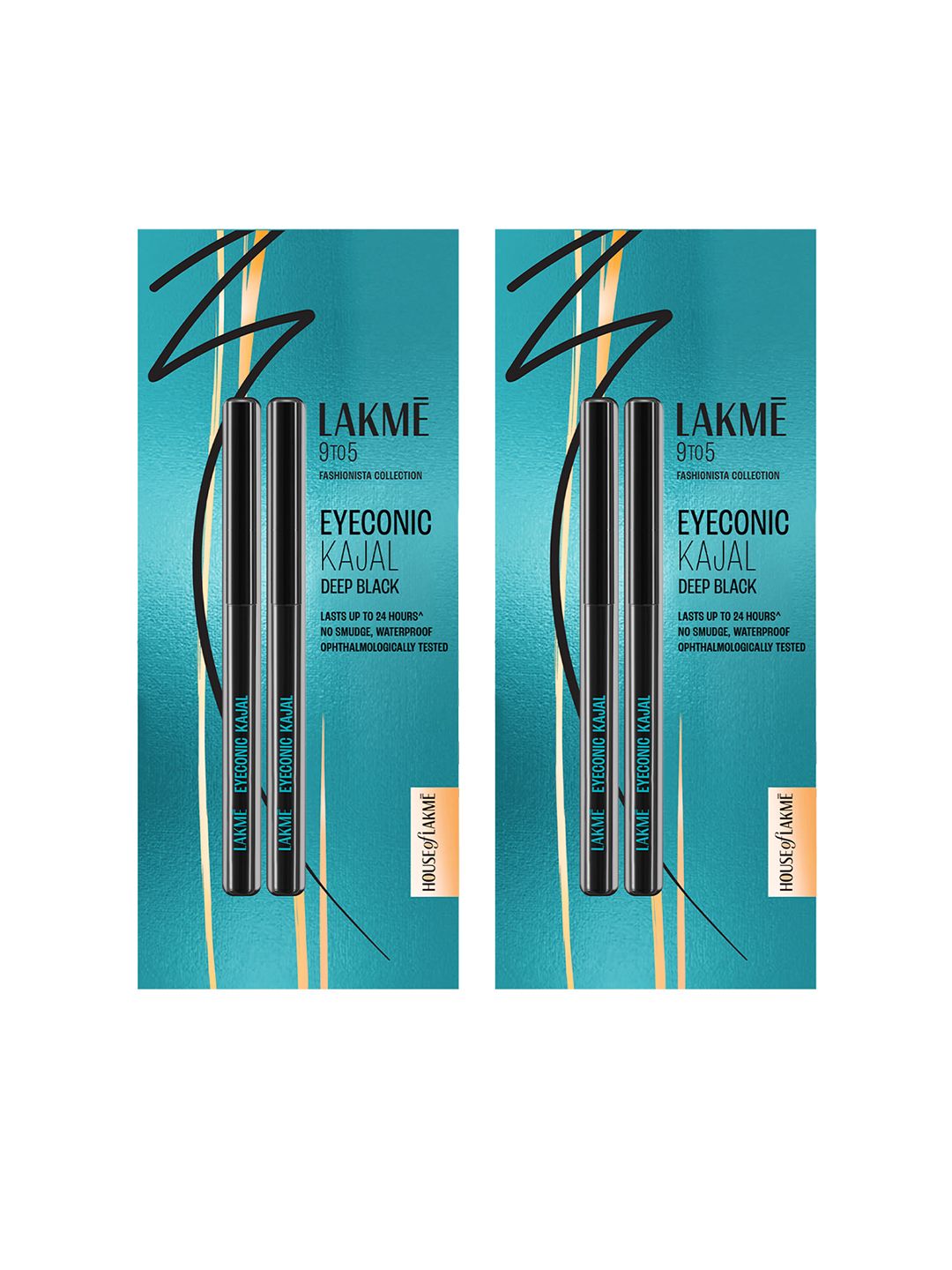 Lakme Set of 4 Eyeconic Kajal 0.35g Each - Deep Black