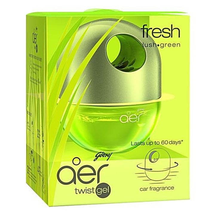 Godrej Aer Twist Gel - Car Air Freshener, Fresh Lush Green (45 g)