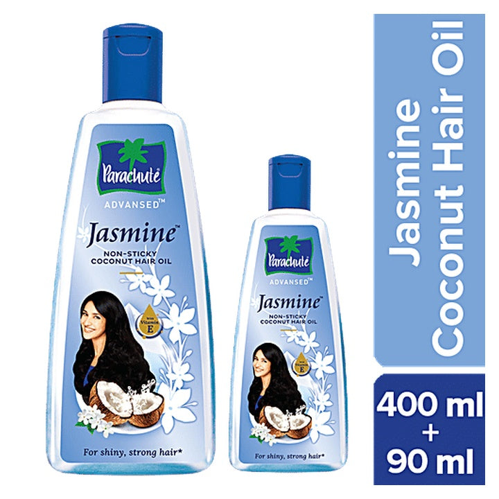 Parachute Advansed Jasmine Coconut Hair Oil With Vitamin E - Non-Sticky, For Healthy Shiny Hair (400 ml)