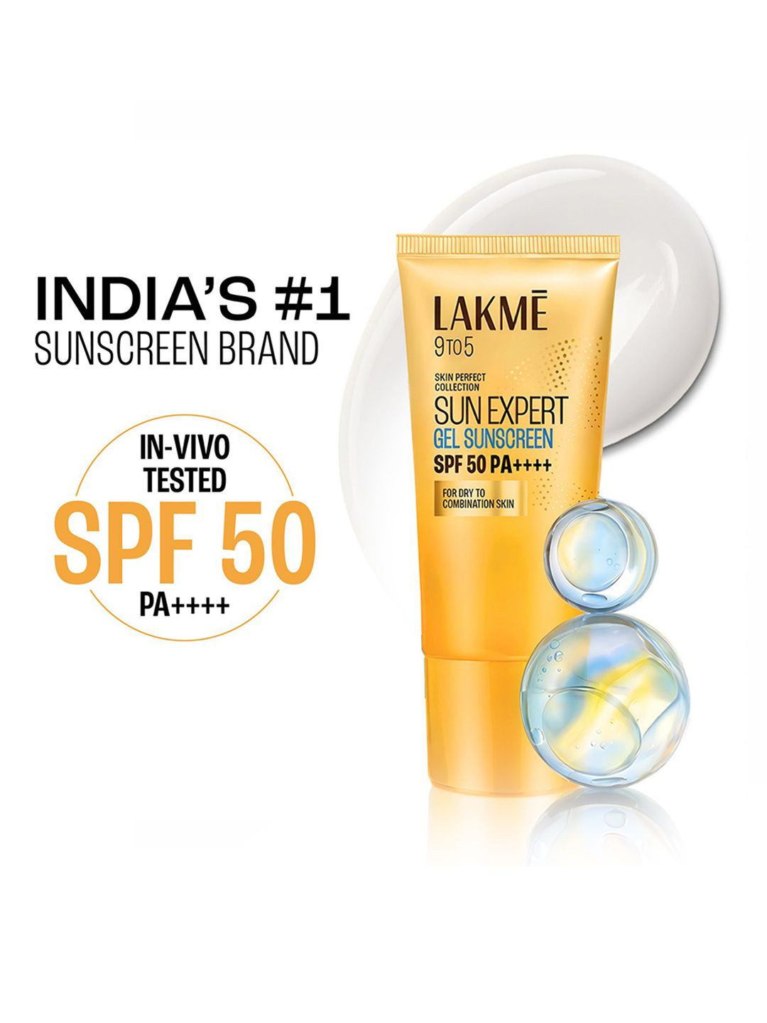 Lakme Water Light Sunscreen Gel SPF 50 PA+++ with Niacinamide for Normal to Oily Skin 100g
