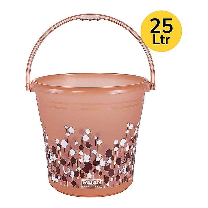 Ratan Plastic Frosty Bucket (Brown) - 25 L : 1 Unit
