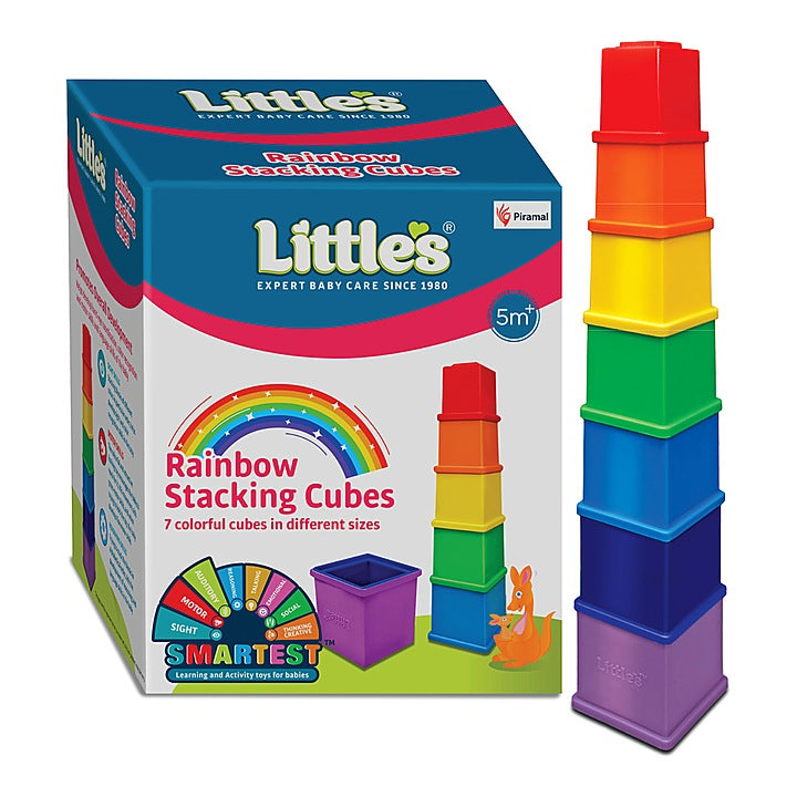 Little's Rainbow Stacking 7 Cubes Activity & Learning Toy : 1 Unit