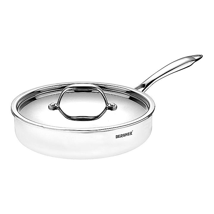 Bergner Argent Stainless Steel Triply Saute Pan With Lid - 26 cm : 1 Unit