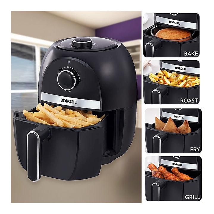 Borosil Best 4in1 Air Fryer (Black) 1200 W - 2.8 L : 1 Unit
