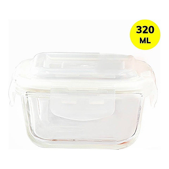 Borosil Klip-N-Store Square Glass Container : 520 ml