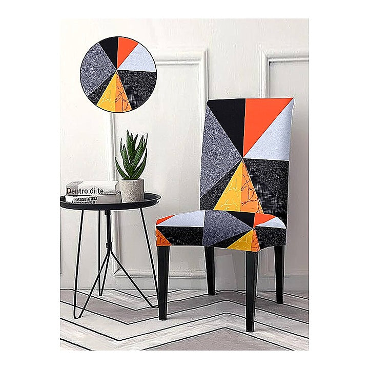 Cortina Polyester Dining Chair Cover Abstract - Orange & Black : 1 Unit
