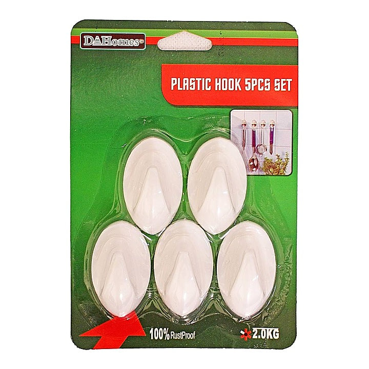 D Homes Plastic Adhesive Hook - Set of 5 : 1 Unit