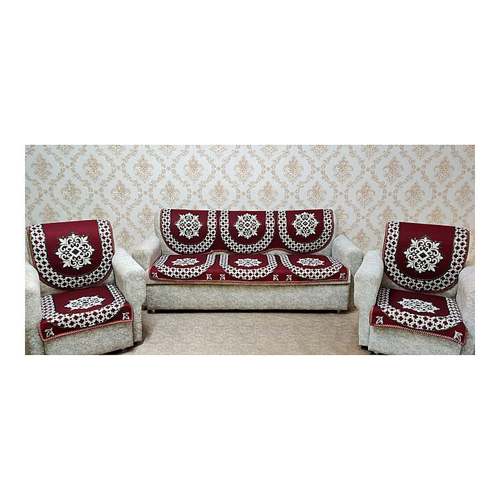 MHF Sofa Slip Cover Desire (Maroon) - Set Of 6 : 1 Unit