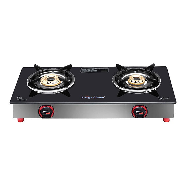 Suryaflame Stainless Steel Lotus LPG Gas Stove : 2 Burners