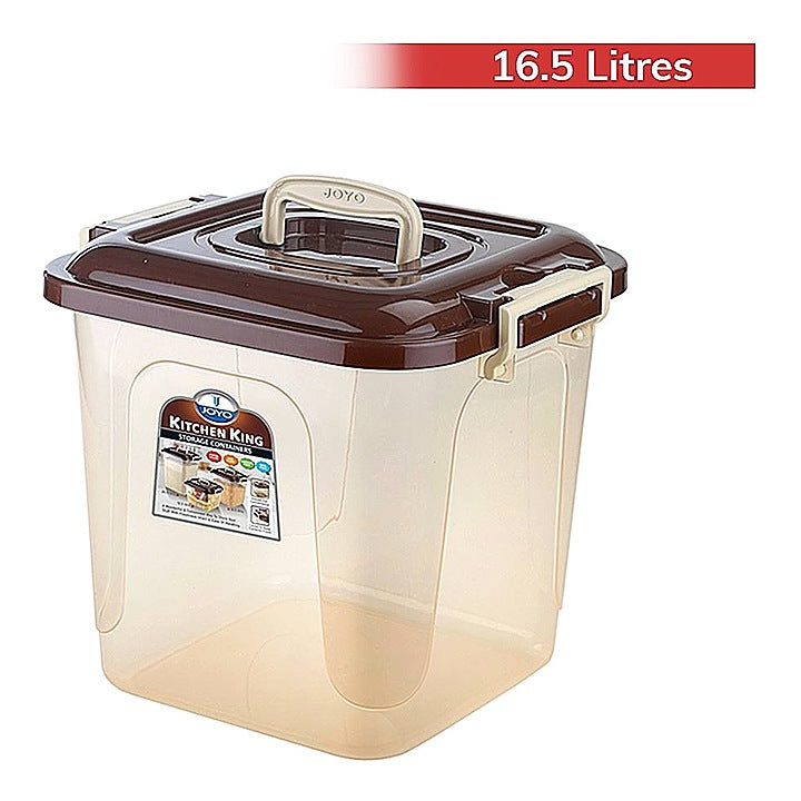 Joyo Plastic Kitchen King Storage Container (Brown) - 16.5 L : 1 Unit