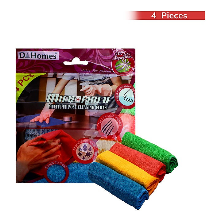 D Homes Microfibre Multi Purpose Cleaning Cloth : 4 Units