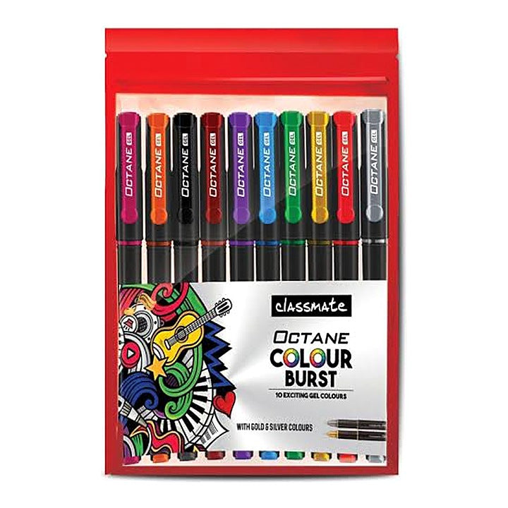 Classmate Multi Colour Burst Gel Pen - 10 Pieces : 1 Unit