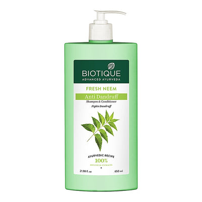 Biotique Fresh Neem Anti Dandruff Shampoo & Conditioner : 650 ml