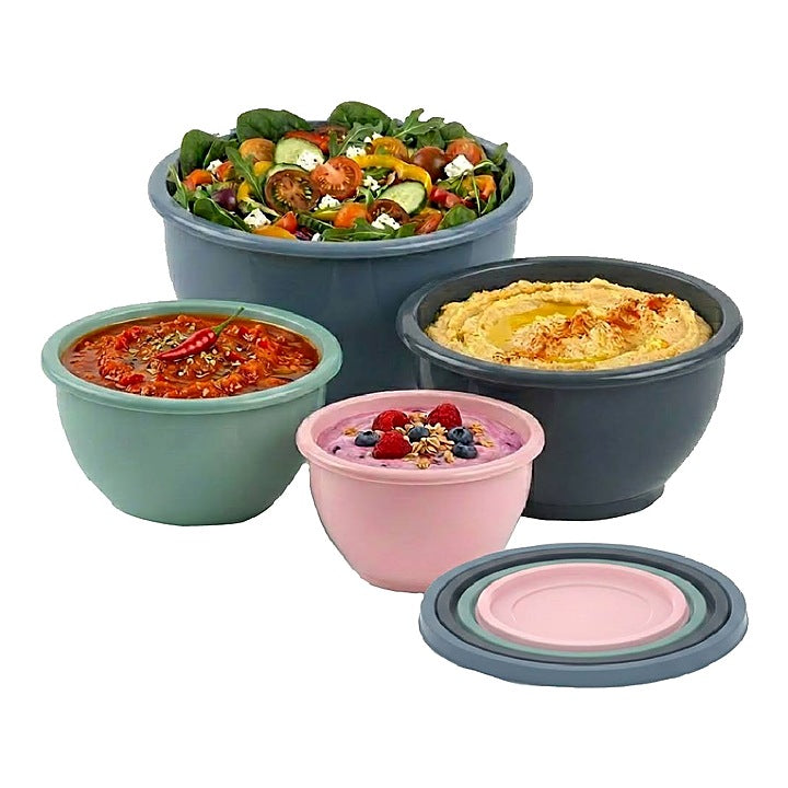 All Time Plastic Classic Mixing Bowl With Lid : 4 Pieces