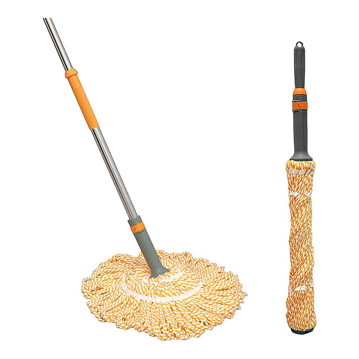 Chakaachak Microfiber Twist Mop - Grey & Orange : 1 Unit