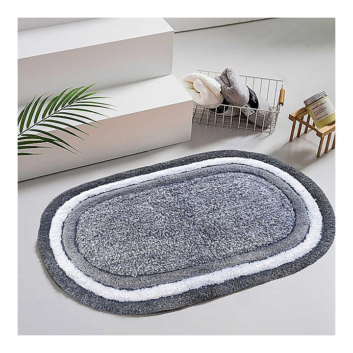 Elegant Weavers Oak Oval Door Mat Grey - 40x60 cm : 1 Unit