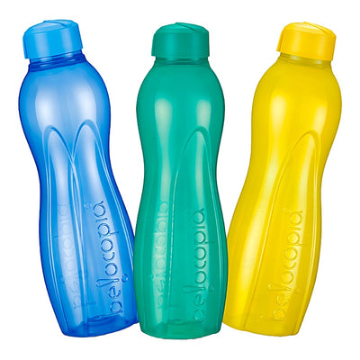 Belocopia Hiero Plastic Water Bottle (1L) Multi Colour CWB0010 - Set of 3 : 1 Unit
