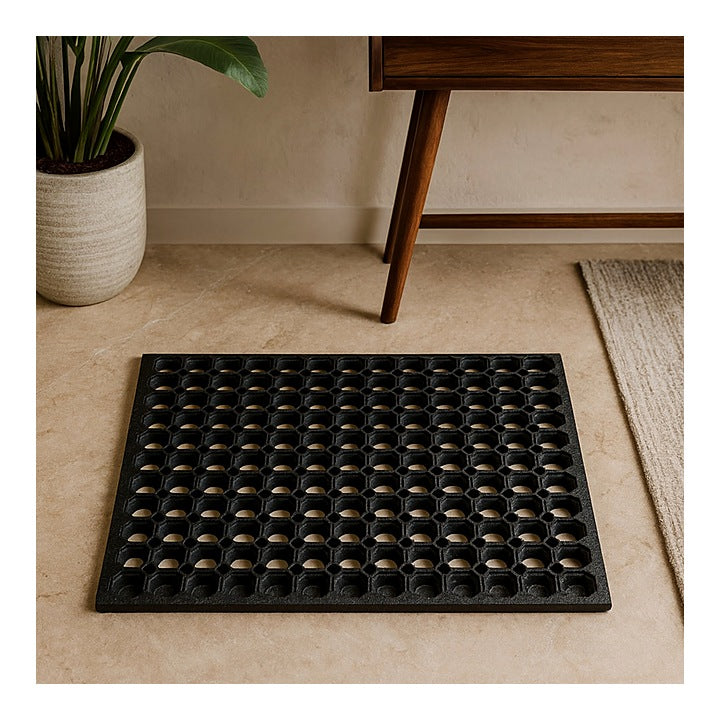 Elegant Weavers Hollow Big Door Mat Black 38X58 cm : 1 Unit