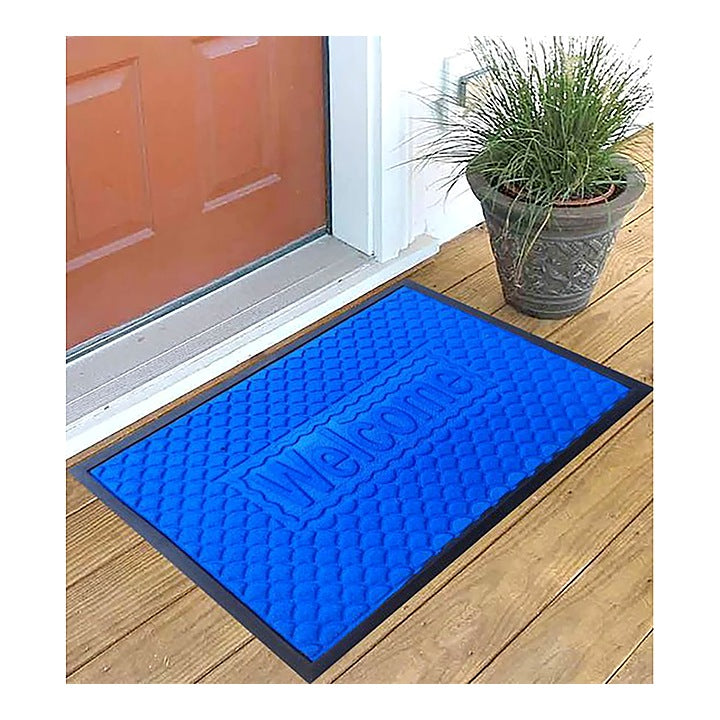 Elegant Weavers Welcome Door Mat Blue 40X60 cm : 1 Unit