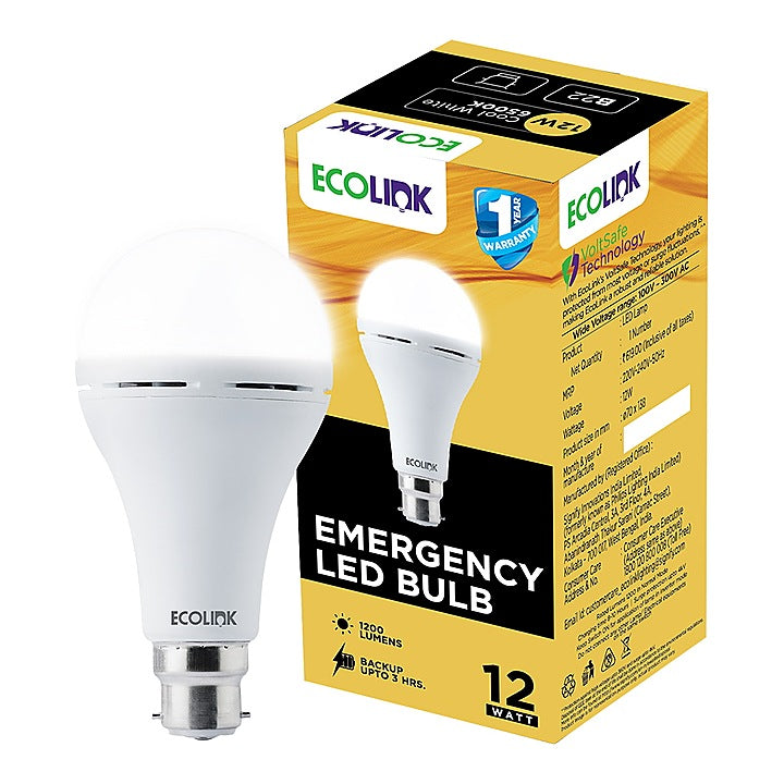 Ecolink By Philips Emergency B22 Led Bulb White 12 W : 1 Unit