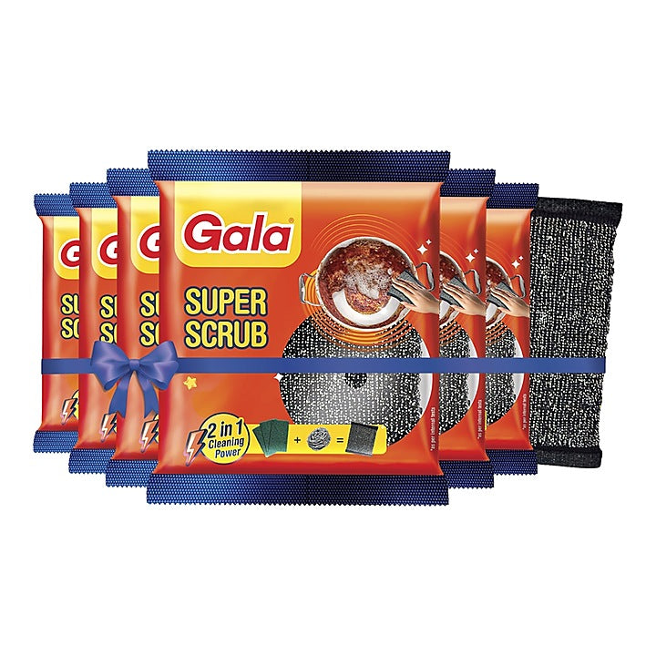 Gala Stainless Steel Super Utensil Scrubber Black : 6 Piece
