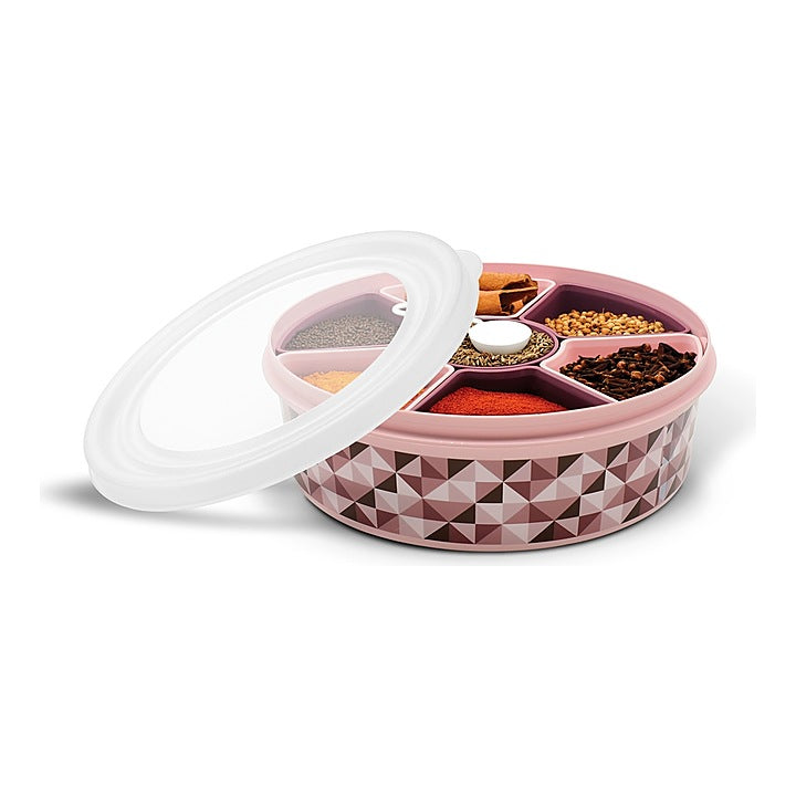 Asian Aroma Plastic Spice Box (Masala Dabba) - Pink : 1 Unit
