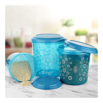 Asian Super Stylo Pack Round Containers Set of 3 Container - Blue : 1 Unit