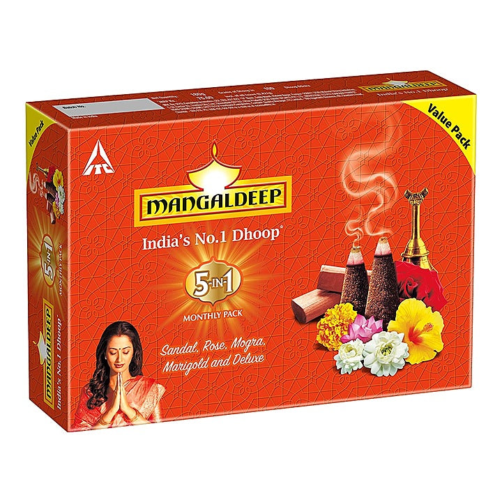 Mangaldeep 5 In 1 Dhoop Stick : 180 g