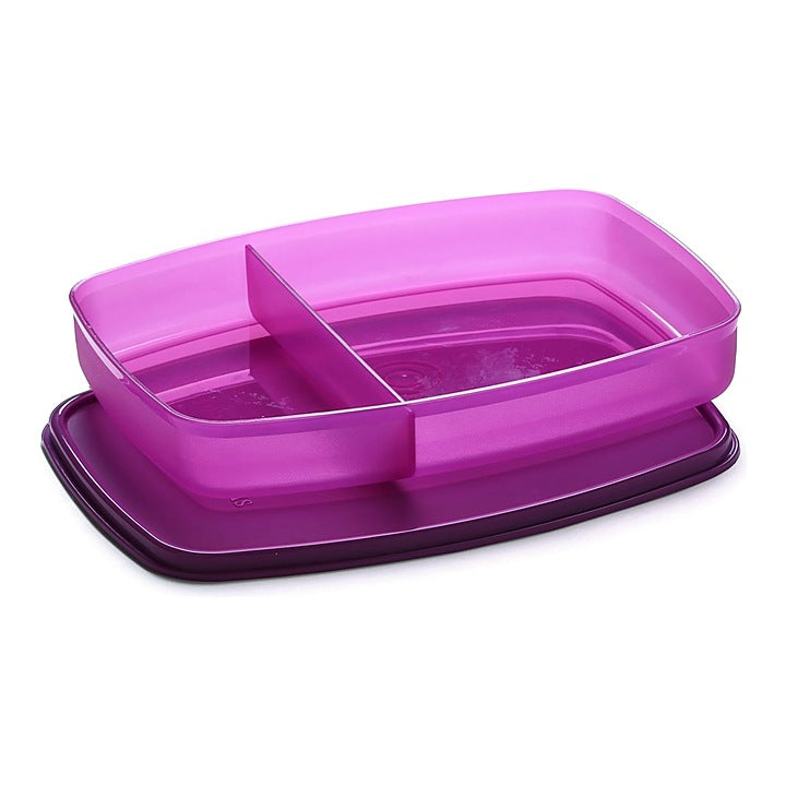 SignoraWare Plastic Slim Compartment Lunch Box - Purple: 610 ml