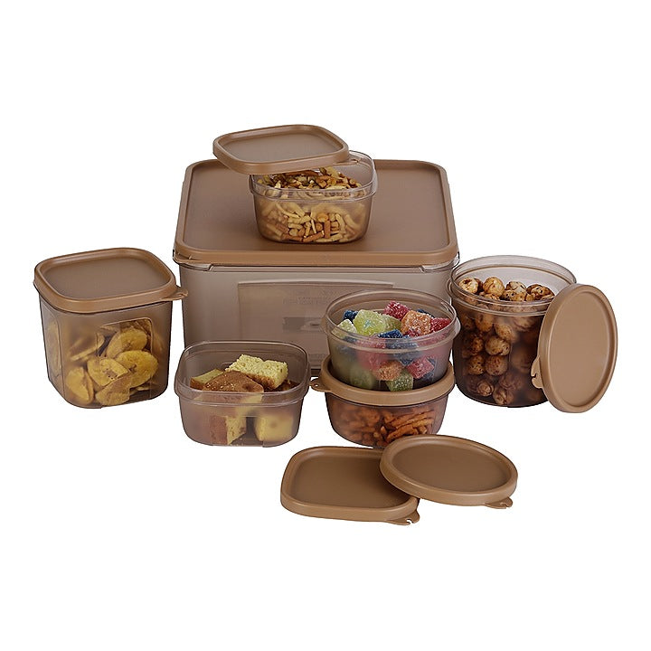 Happy Family Fresco Kitchen Containers Set (Brown) - 7 Pieces : 1 Unit