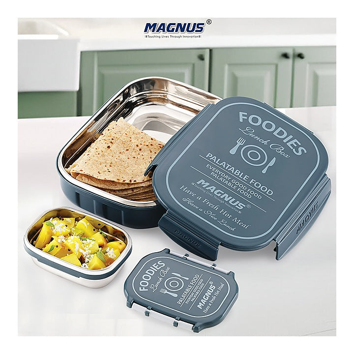 Magnus 4206PPI Stainless Steel Lunch Box - Grey : 1 U