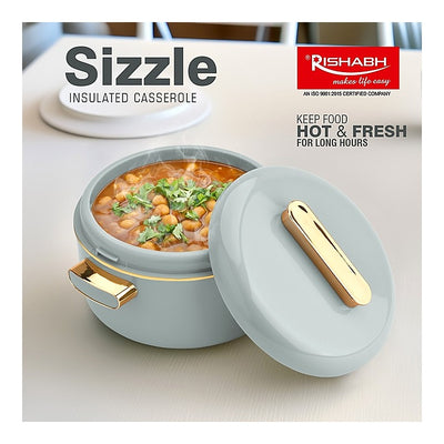 Rishabh Sizzle Insulated Casserole - Grey : 1.9 L