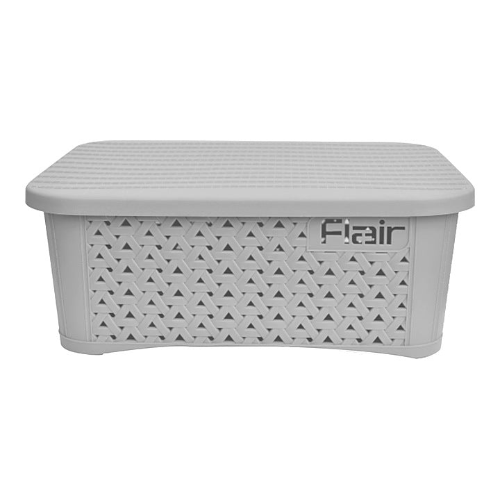 Flair Utility Multipurpose Basket With Lid (Medium) - Grey : 1 Unit
