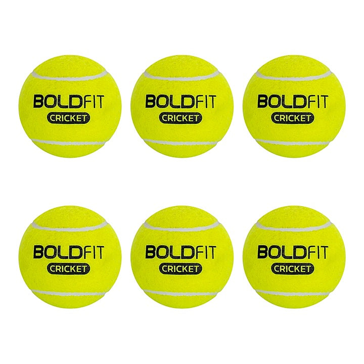 Boldfit Tennis Cricket Ball - Light Green Set Of 6 : 1 Unit