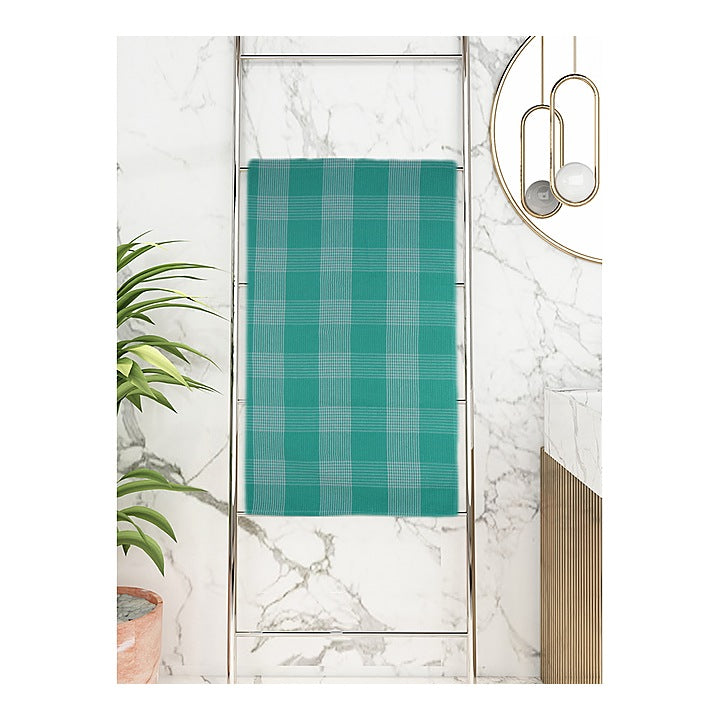 Athom Living Star Checks Bath Towel Green -75x150 cm : 1 Unit