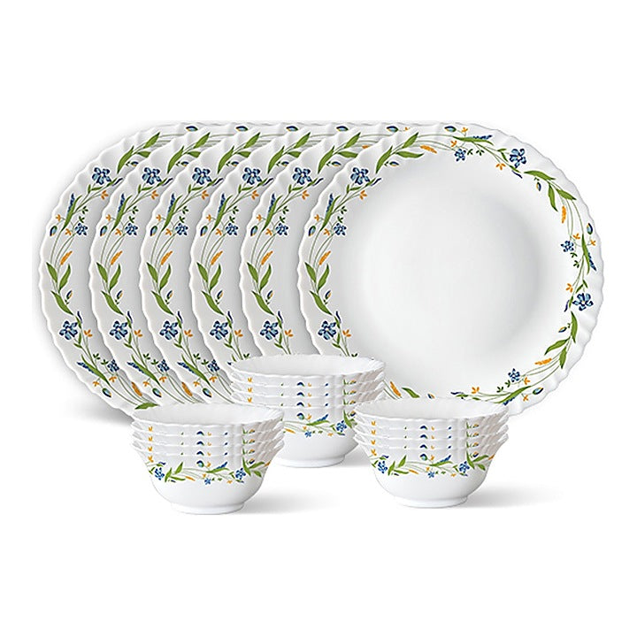 Larah By Borosil Dinner Set (Thali Set) Cripper - 18 Pieces : 1 Unit