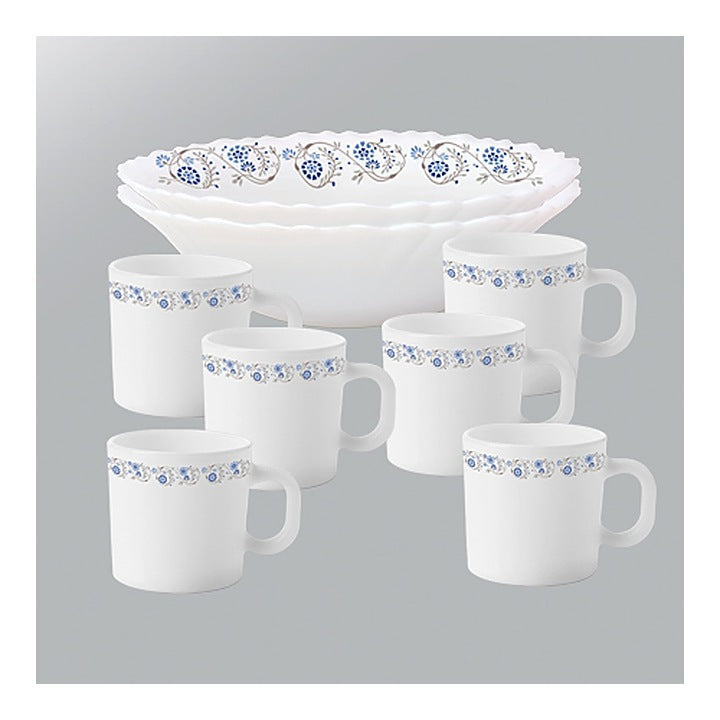 Larah By Borosil Snack Set Mist (8 Pieces) : 1 Unit