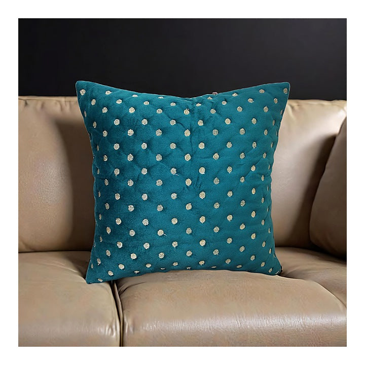 VAA Polka Dots Cushion Cover - Green (40x40 cm) : 1 Unit
