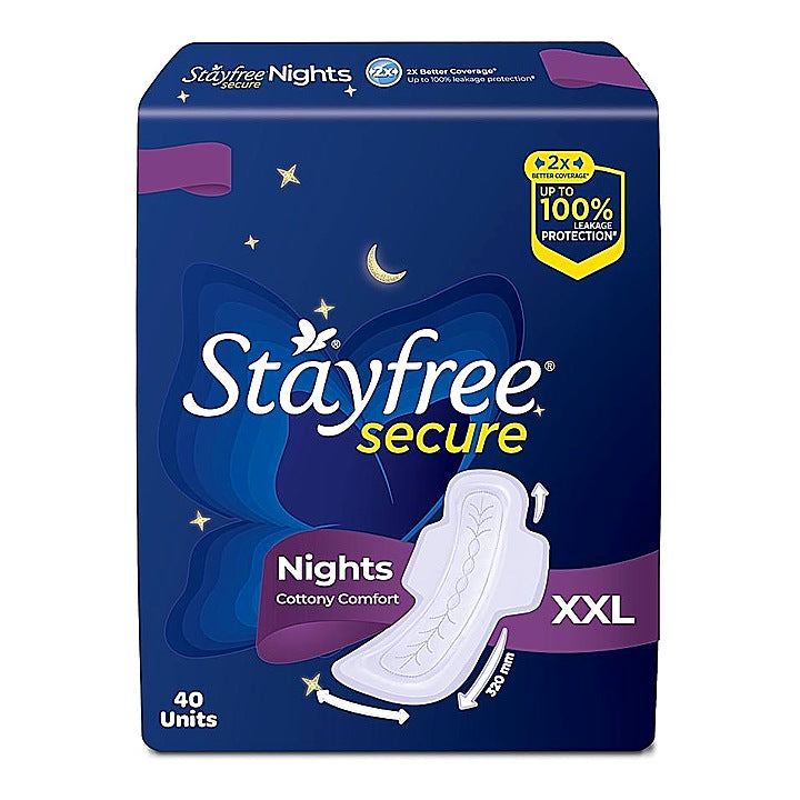 Stayfree Secure Night Cottony Comfort Sanitary Pad XXL : 40 U