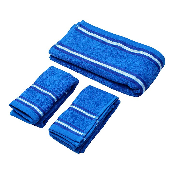 EW Towel Set 400GSM (Blue) - 1 Bath Towel + 2 Hand Towels : 1 Unit