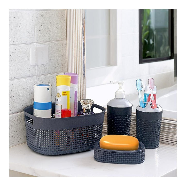 Joyo Filo Bathroom Accessories Set (Grey) - Set of 4 : 1 Unit