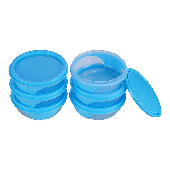 Unica 2K Round Storage Container (Blue) 250 ml - Set of 6 : 1 Unit
