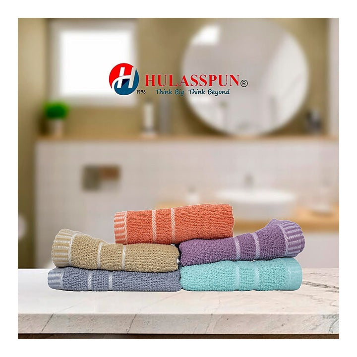 Hulasspun 7 Wonder Face Towel GSM 380 - 27x27 cm (Multicolour) Set of 5 : 1 Unit