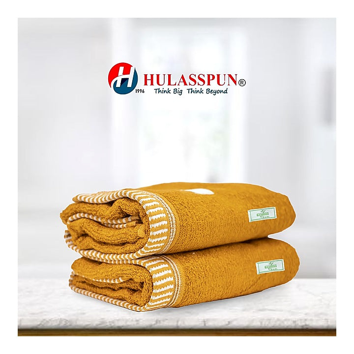Hulasspun Green Bamboo Hand Towel GSM 420 - 40x60 cm (Golden) Set of 2 : 1 Unit