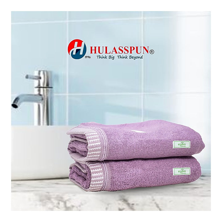 Hulasspun Green Bamboo Hand Towel GSM 420 - 40x60 cm (Luster Pink) Set of 2 : 1 Unit