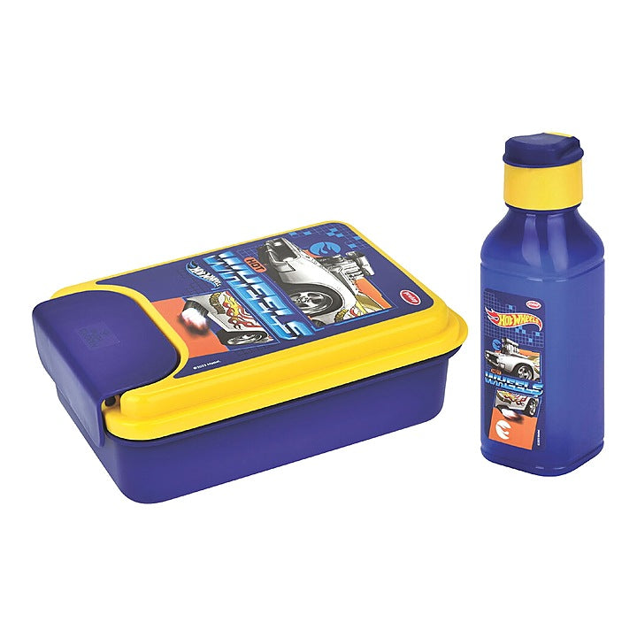 Pratap Hot Wheels Lunch Box Gift Set (Purple & Yellow) - Set Of 2 : 1 Unit