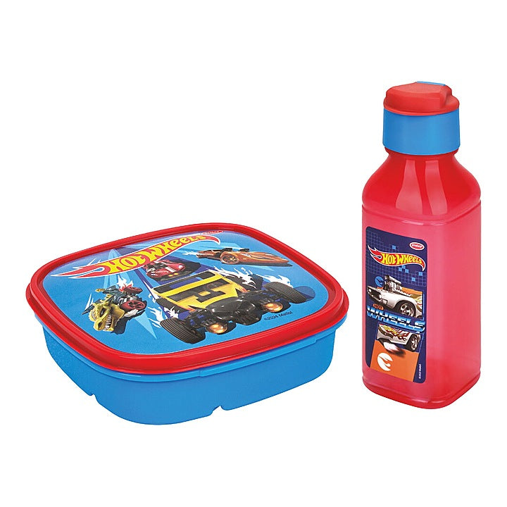 Pratap Hot Wheels Lunch Box Gift Set (Blue & Red) - Set Of 2 : 1 Unit