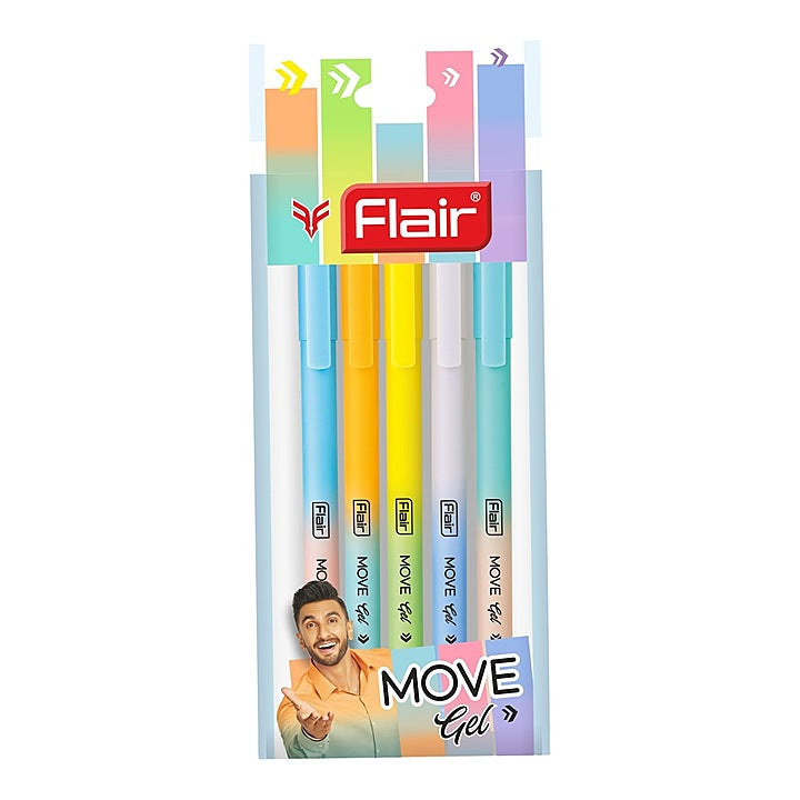 Flair Move Gel Pen (Blue) : 5 Pieces : 1 Unit